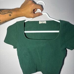 Babaton Emerald Ribbed Knit Top